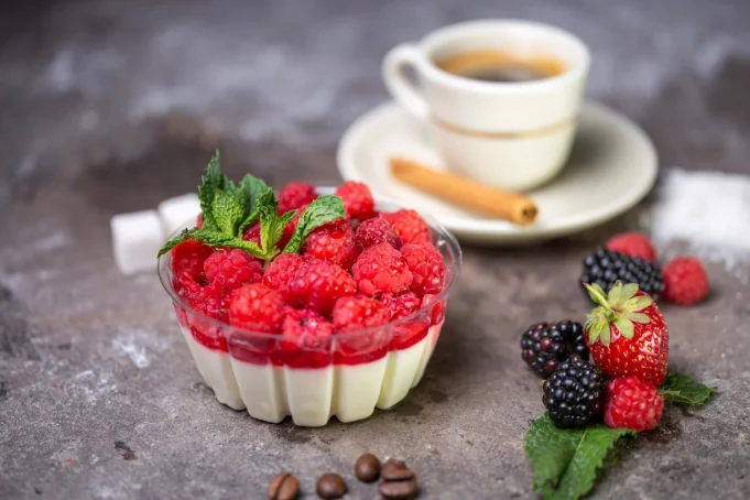 Panna cotta aux framboises